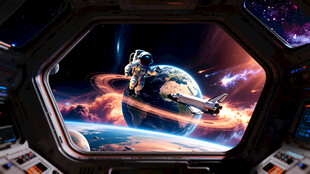 星空空间站窗外