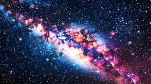彩色星空星河太空