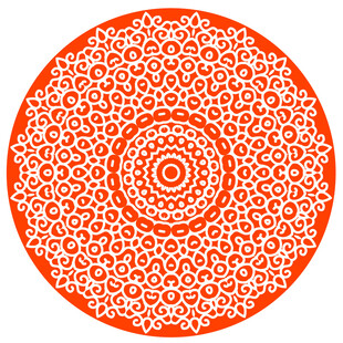 圆形红色花纹印花