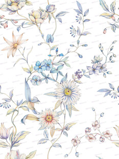 清新手绘花卉图案背景