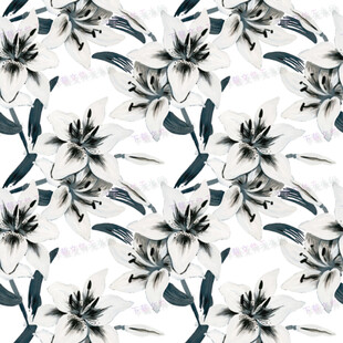 蓝白花卉图案无缝背景