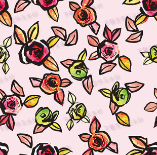 多彩花卉图案布料