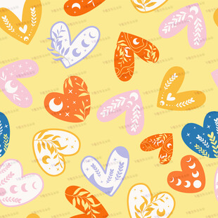 多彩爱心图案背景纹理