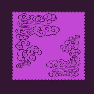 紫色祥云图案设计