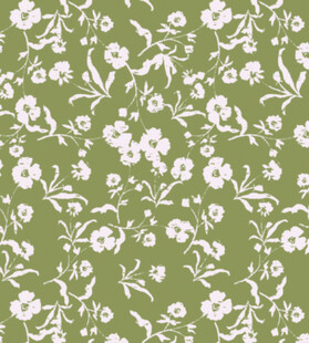 绿色底白色花卉图案背景