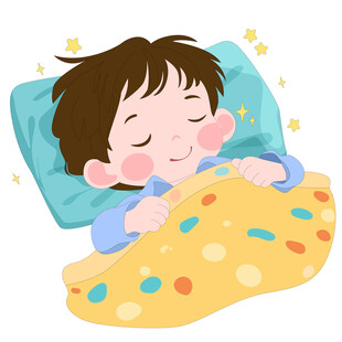 小男孩按时睡觉养成良好生活习惯