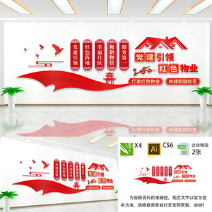 党建引领红色物业文化墙