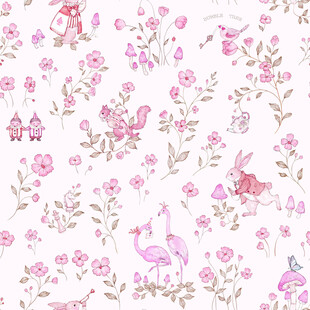 粉色花卉蝴蝶图案背景