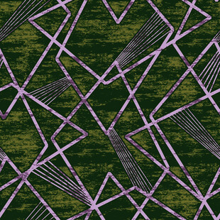 紫色线条交织的绿色背景