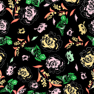 多彩花卉图案背景设计