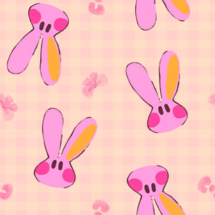 可爱粉色兔子图案背景