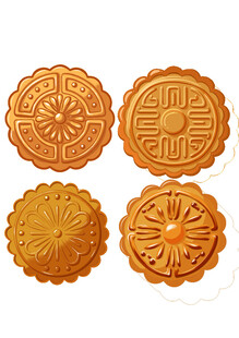 精美传统花纹月饼展示