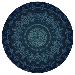 圆形深蓝色古典花纹