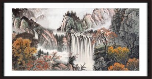 瀑布风景画