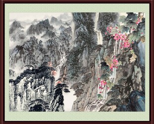 水墨山水国画风景图