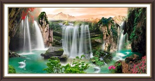 梦幻山水瀑布景观图