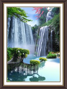 梦幻山水瀑布景观图