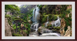 山间秀丽瀑布景观