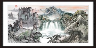 水墨山水国画风景图