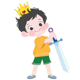 戴皇冠拔剑玩具剑小王子勇敢探险