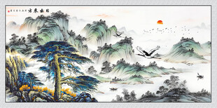 旭日东升国画山水