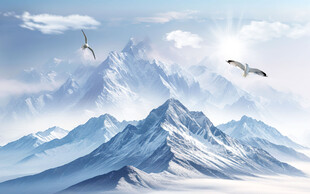 壮丽美景雪山风景背景图