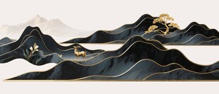 新中式山水装饰画