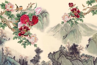 花鸟山水中式古典装饰画