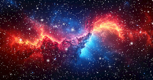 红蓝渐变星空高清背景