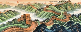 长城国画手绘长城
