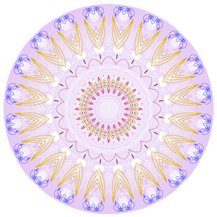 梦幻紫色曼陀罗花纹饰