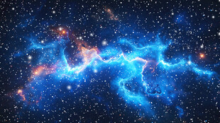 唯美蓝色梦幻星空