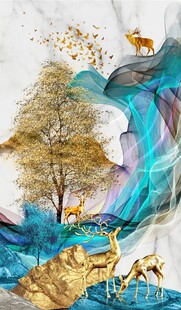 抽象发财鹿玄关