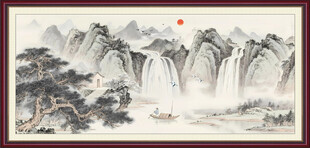 山水画背景装饰画