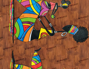 欧美涂鸦大长裙印花素材