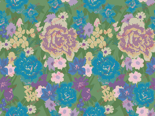 多彩花卉图案纹理背景