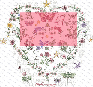 花卉蝴蝶粉色图案装饰画