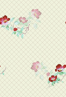 复古花卉图案布料纹理