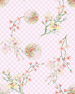 花卉水彩风无缝图案背景