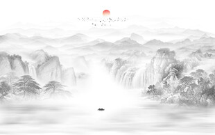 国画水墨山水