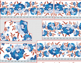 定位花 线条花 手绘花