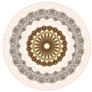 圆形复古精致花纹