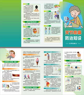 关节疼痛防治知识四折页