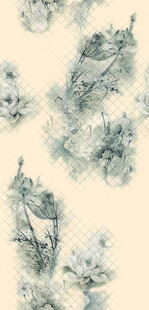 水墨风植物纹理图案