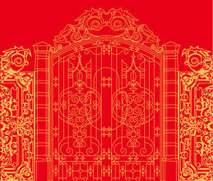 中式红金雕花精美图案