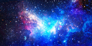 蓝色星空壁画 星空装饰画