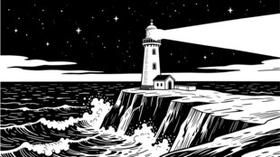 黑夜中的孤独灯塔