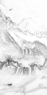 水墨山水复式楼玄关