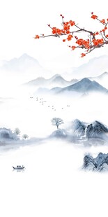 水墨山水复式楼玄关