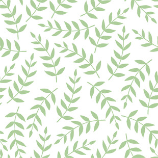 清新橄榄枝绿叶无缝图案背景